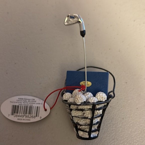 Ornament of golf balls and club, “If there’s no golf in heaven, I’m not going!” - Picture 2 of 5